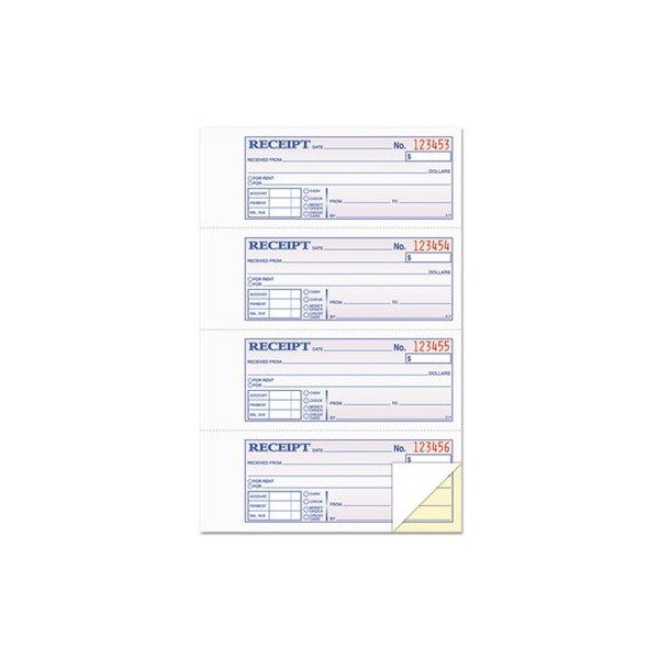 Tops Business Forms TOPS, Money And Rent Receipt Books, 2-3/4 X 7 1/8, Two-Part Carbonless, 200PK 46806 - main